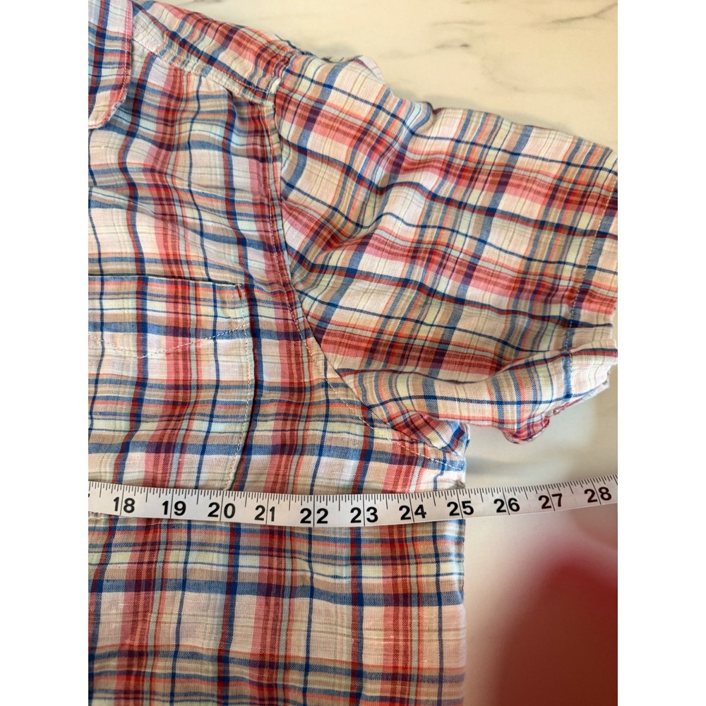 Tommy Bahama Mens Short Sleeve Plaid Button Down Shirt Red Blue White XL - Picture 6 of 10